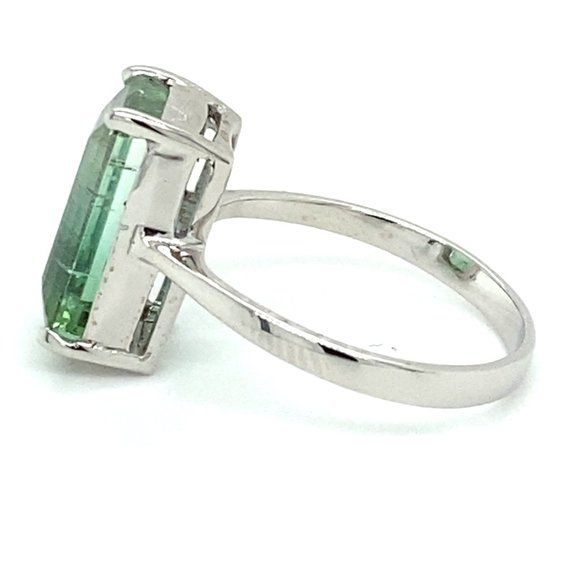 BiColor Tourmaline 7.22ct Solid 14K White Gold Ring - Picture 6 of 7